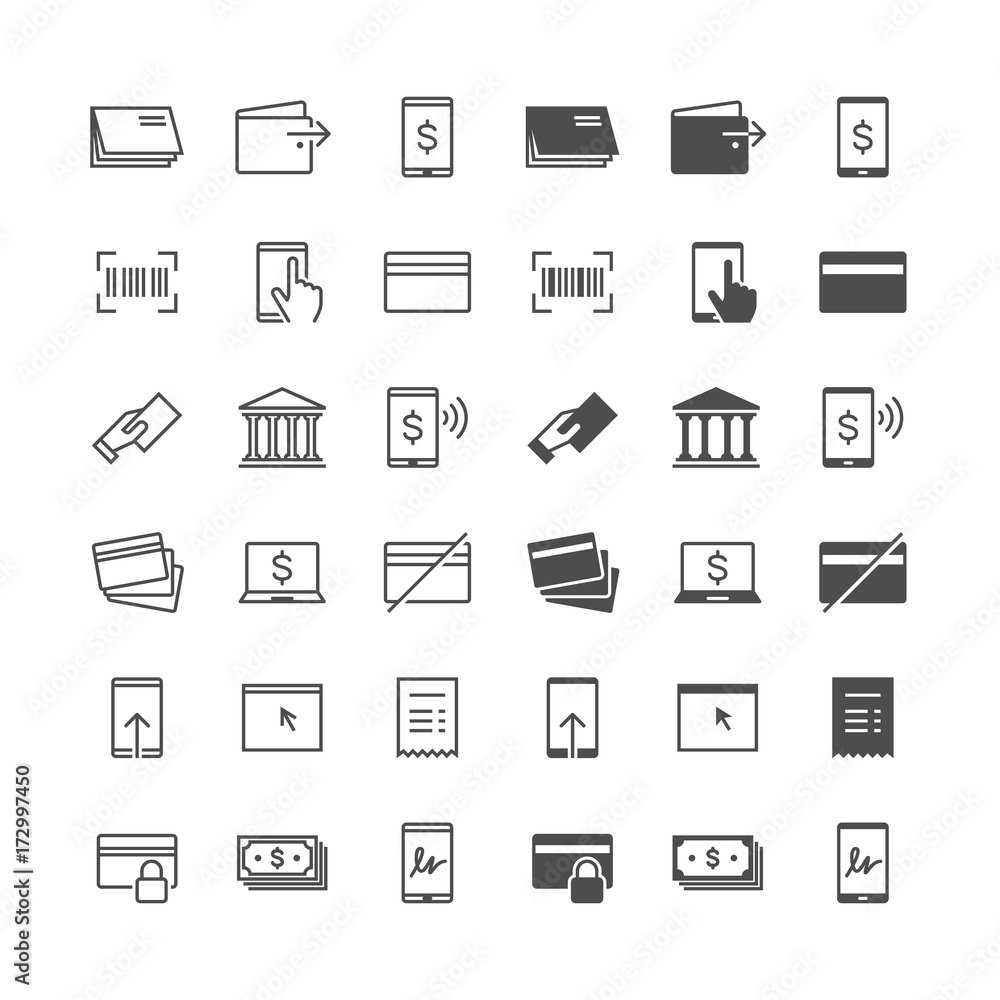 Internet banking icons, included normal and enable state.
