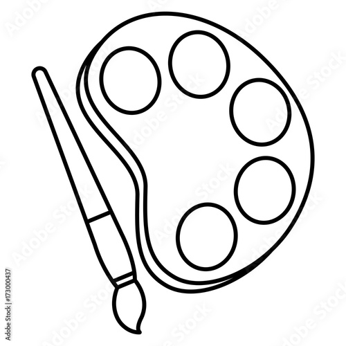 paint pallette with brush