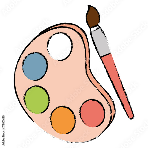 paint pallette with brush