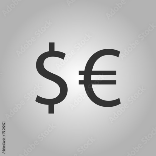 Dollar Euro icon flat design