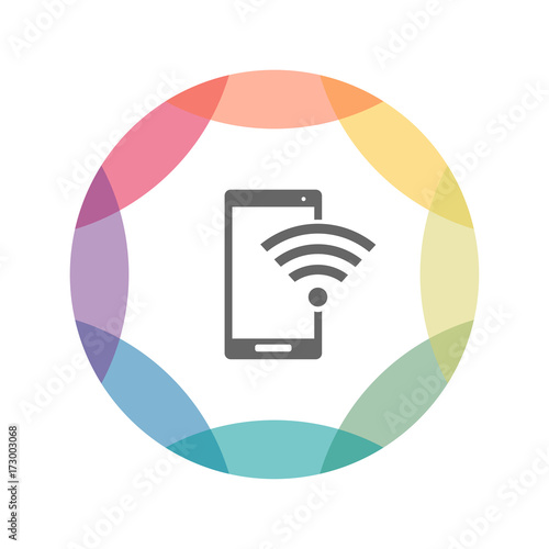 farbiges Icon - Smartphone WLAN