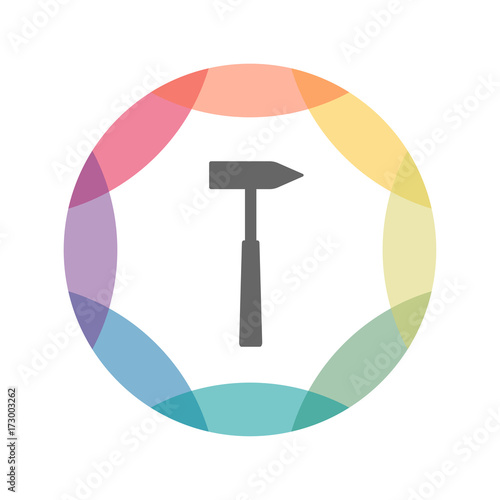 farbiges Icon - Hammer - Werkzeug