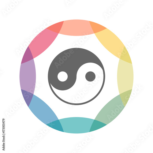 farbiges Icon - Yin und Yang