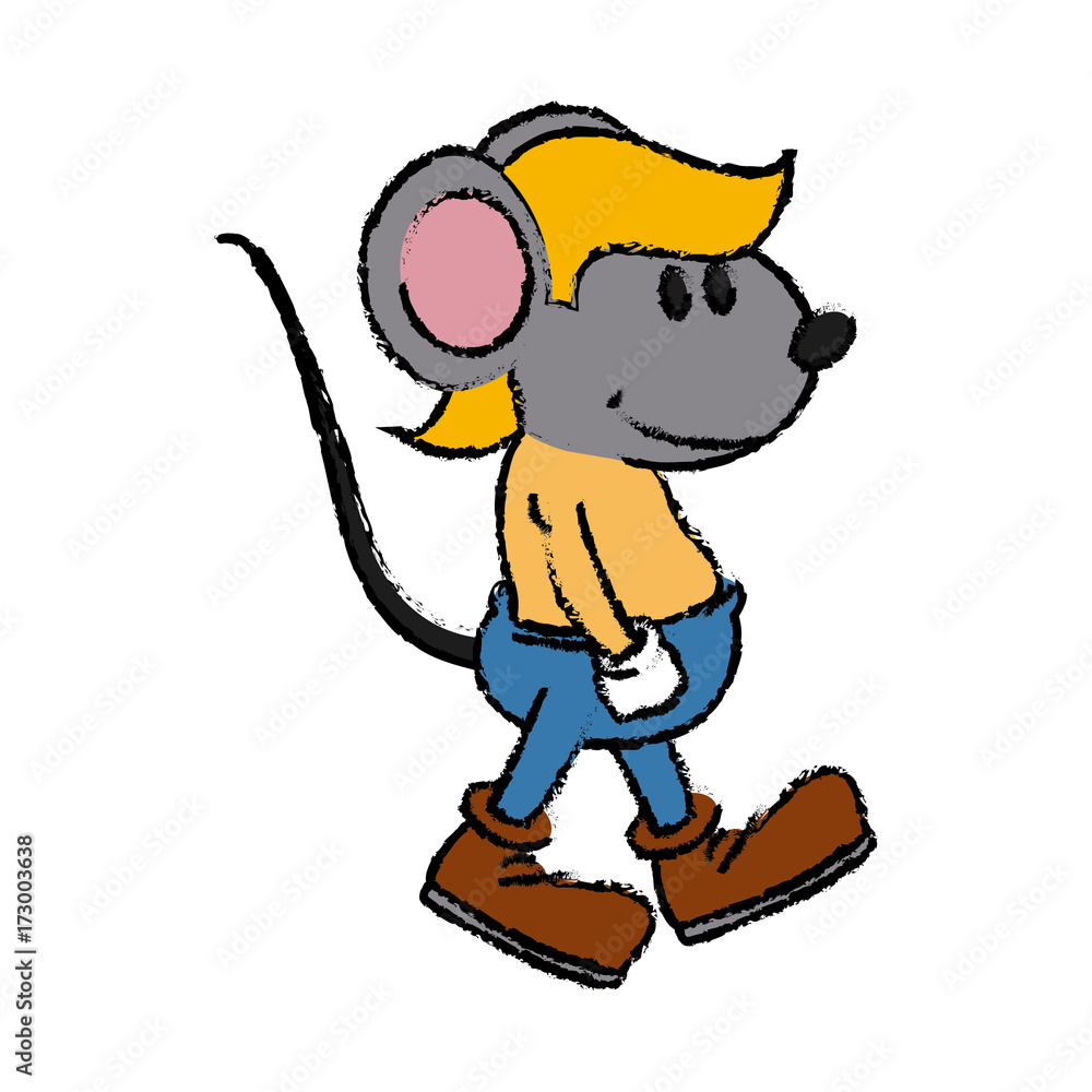Naklejka premium Cute mouse cartoon icon vector illustration graphic dsign