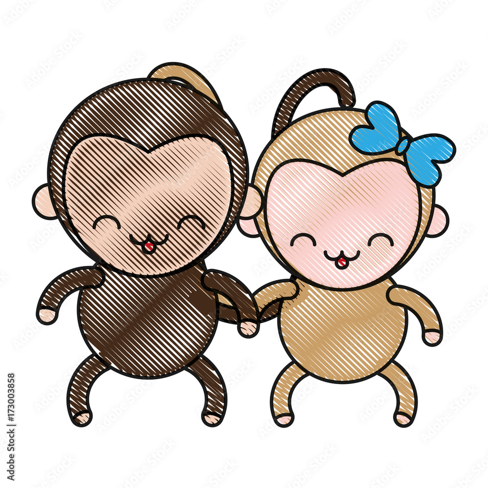 Fototapeta premium cute monkey icon