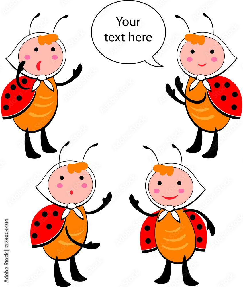 Fototapeta premium Set of random ladybug characters
