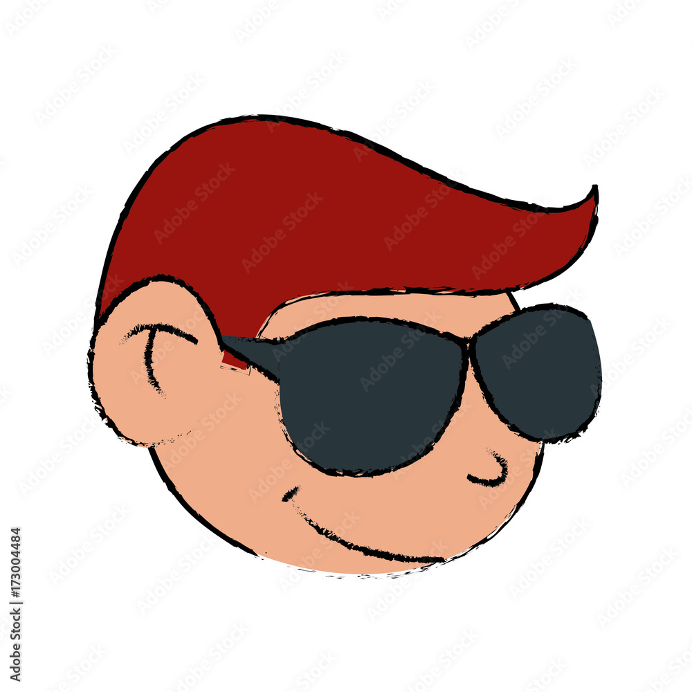 Cool guy cartoon icon vector illustration graphic design