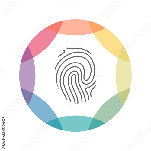 farbiges Icon - Fingerabdruck - Identität