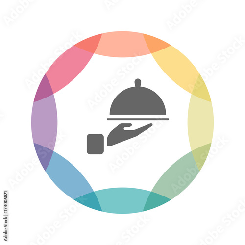 farbiges Icon - Kellner - Ober - Restaurant - Partyservice