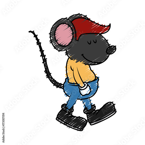 Cute mouse cartoon icon vector illustration graphic dsign