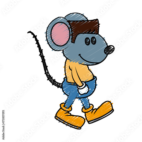 Cute mouse cartoon icon vector illustration graphic dsign