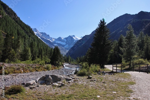 Valnontey path and torrent, Gran Paradiso National Park, Aosta Valley, Italy