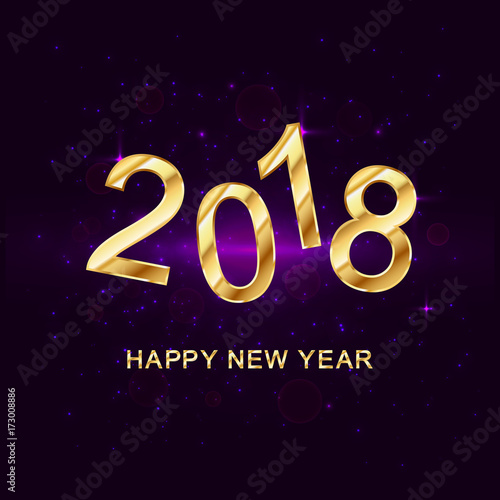 2018 Happy New Year Background for your Seasonal Flyers and Greetings Card. Vector illustration