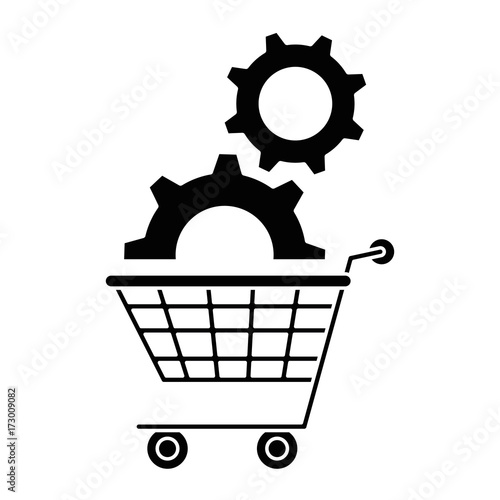 shopping cart with gears