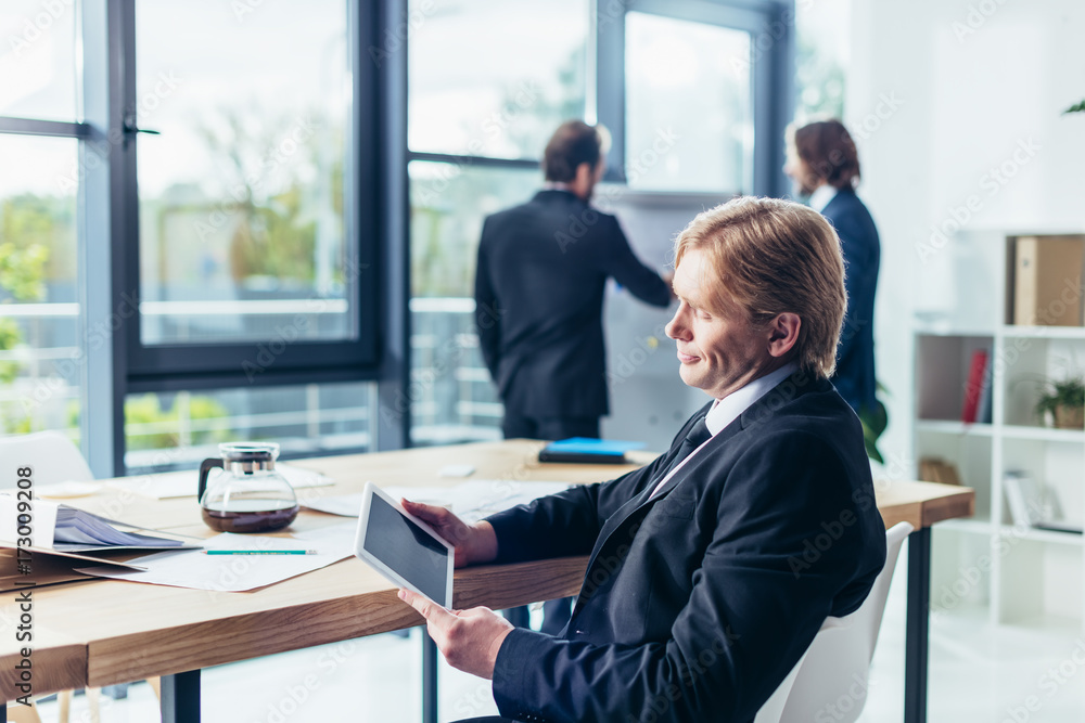 businessman using digital tablet businessman using digital tablet