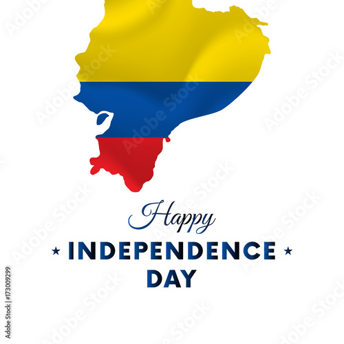Ecuador Independence day. Ecuador map. Vector illustration.