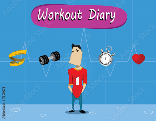 Workout diary concept. photo