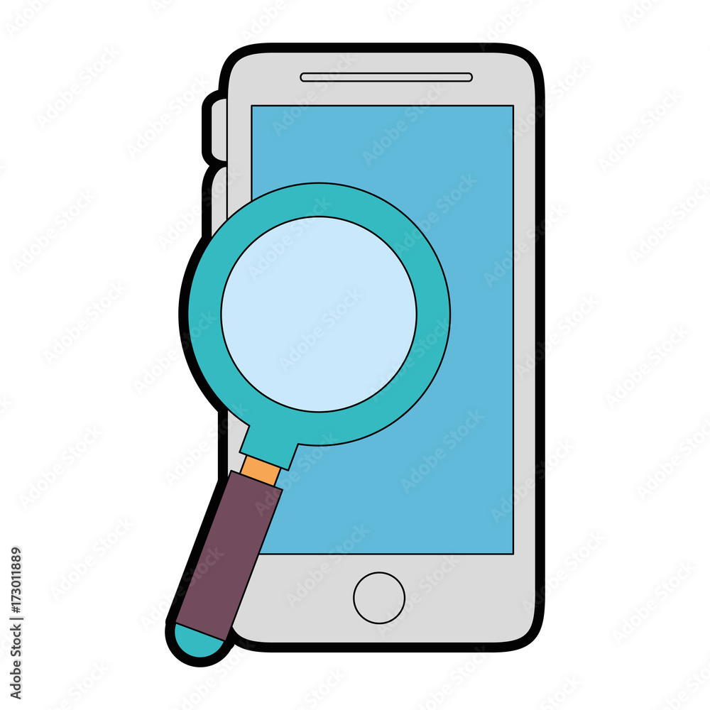 smartphone device with magnifying glass smartphone device with magnifying glass