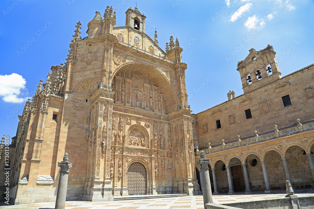 Convent of St. Stephen facade in Salamanca, Spain