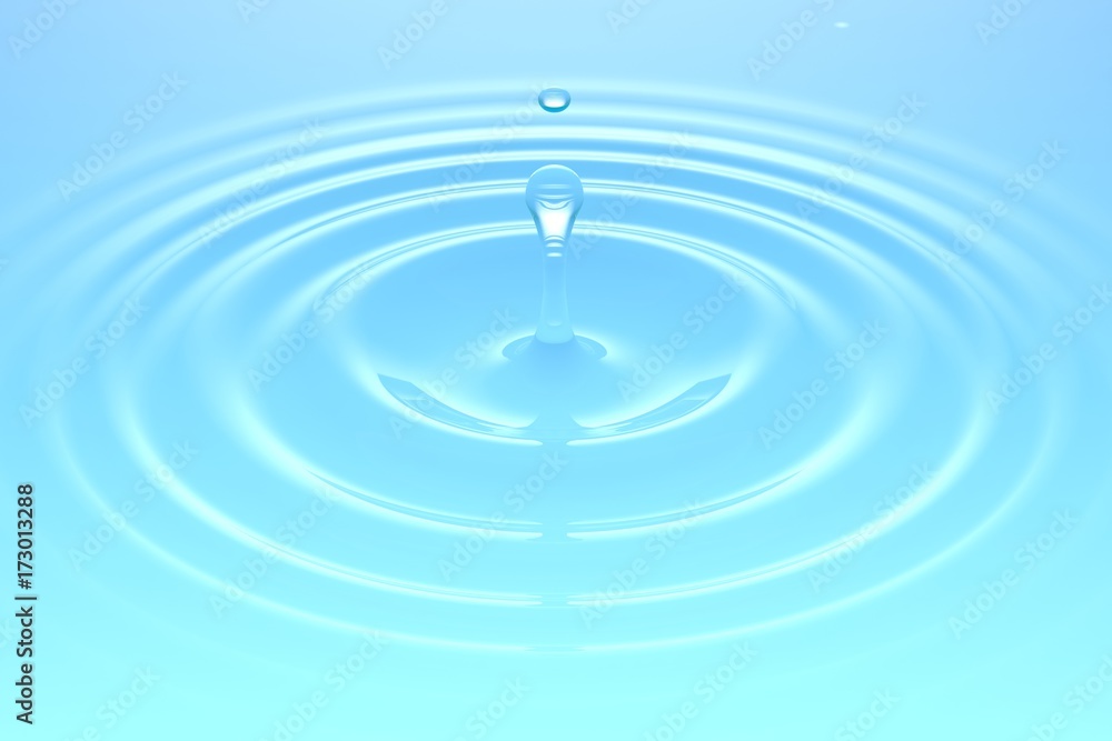 Water drop falling into water surface Water drop falling into water surface