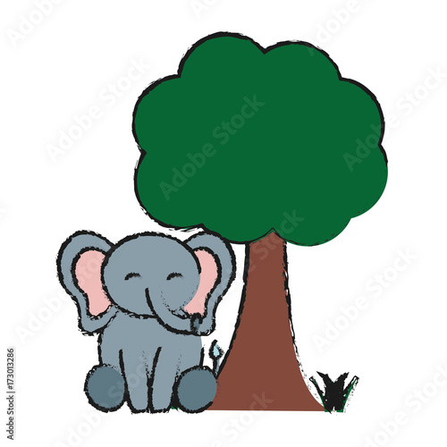 cute elephant icon © djvstock