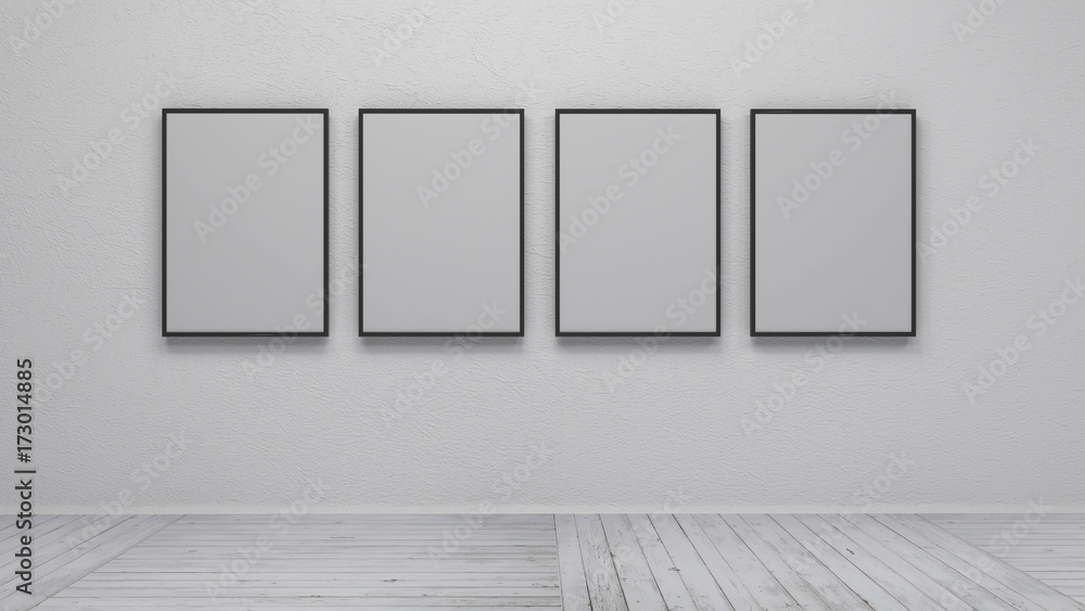 interior with blank picture frame 3d rendering interior with blank picture frame 3d rendering