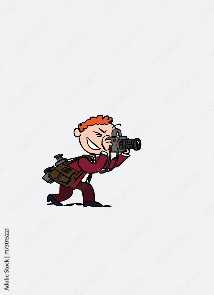 Photographer working. Vector isolated character. Photographer working. Vector isolated character.