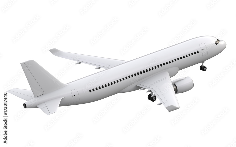 Airplane isolated on white background - 3D Rendering