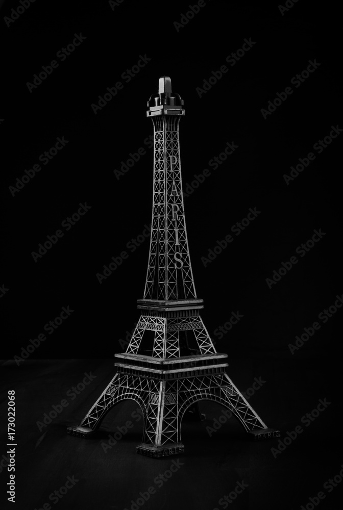 Eiffel tower on black