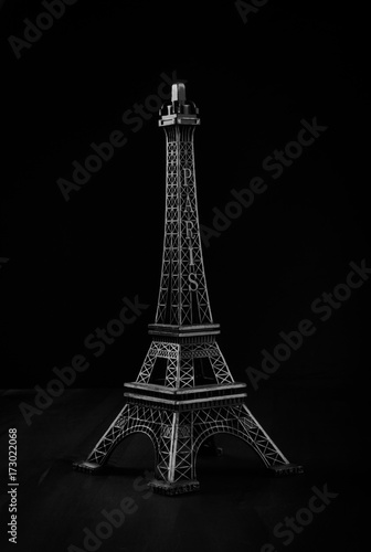 Fototapeta Naklejka Na Ścianę i Meble -  Eiffel tower on black
