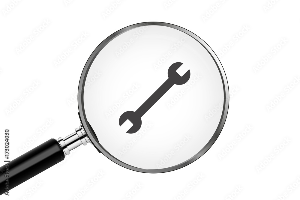 Lupe sucht/findet - Schraubenschlüssel - doppelseitig