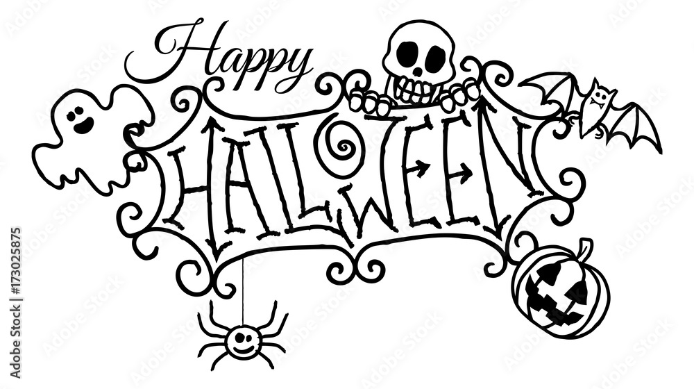 Happy Halloween Cartoon Sign