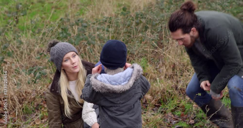 Family On Winter Walk In Countryside Shot On R3D Family On Winter Walk In Countryside Shot On R3D