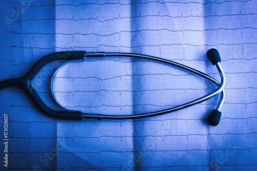 Stethoscope on an ECG