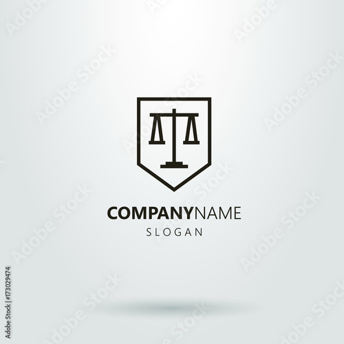 Black and white line art logo of weights on the shield