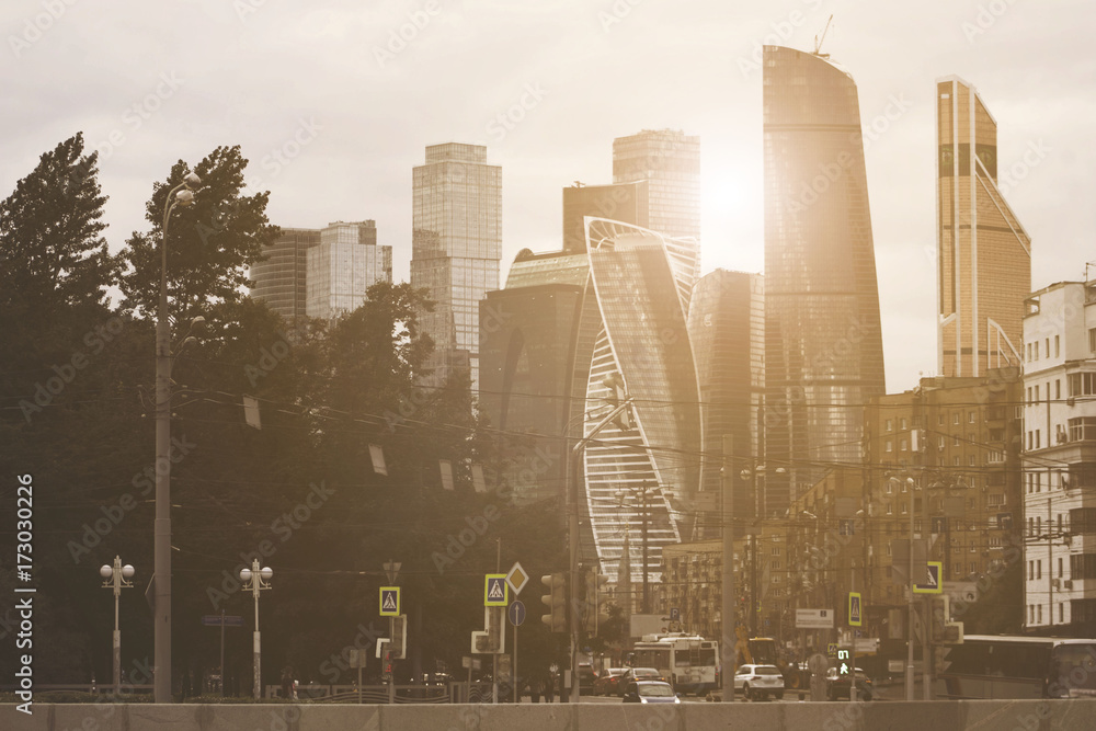 Business center Moscow-City is one of the largest construction projects in Europe