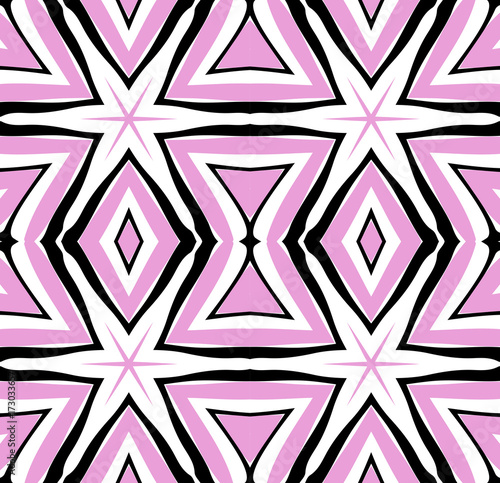 Seamless striped vector pattern. Vintage colored decorative repainting background with tribal and ethnic motifs. Abstract geometric roughly hatched shapes colored with hand drawn brush stokes.