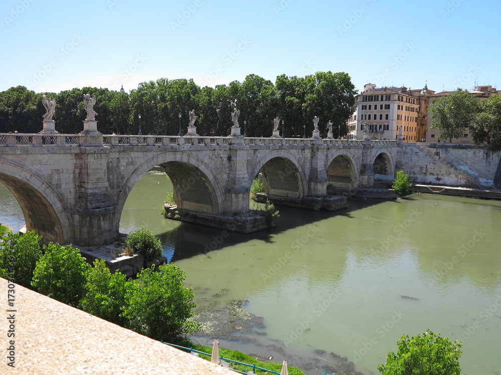 19.06.2017, Roma, Italy: Sant' Angelo Bridge to the Hadrian Mausoleum