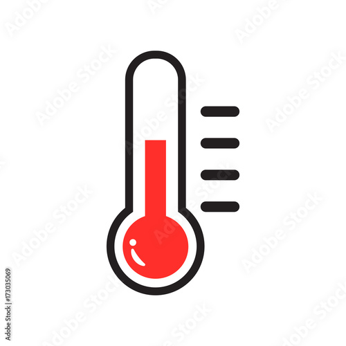 thermometer icon, hot temperature