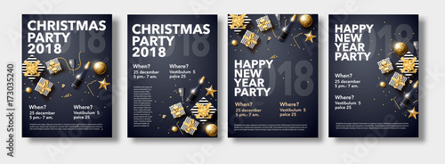 happy new year 2018 gold and black collors place for text christ