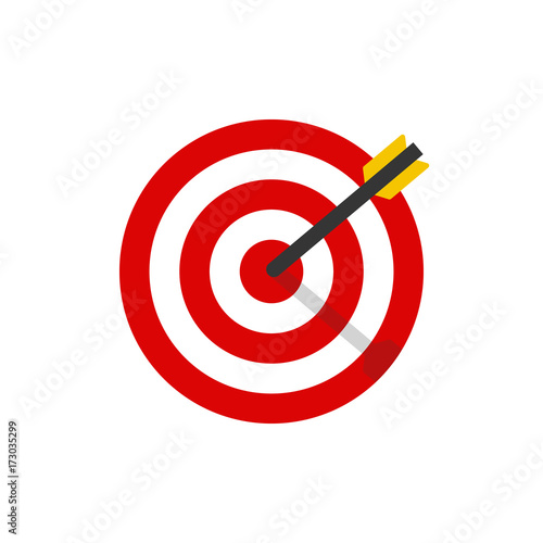Shot on target. Success. Business or sport concept