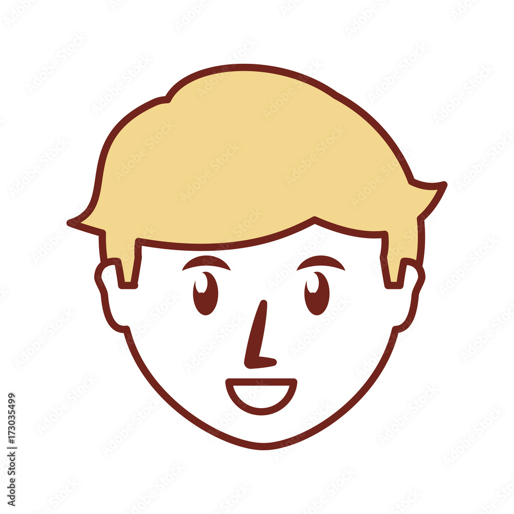 cartoon man face icon over white background colorful design vector illustration