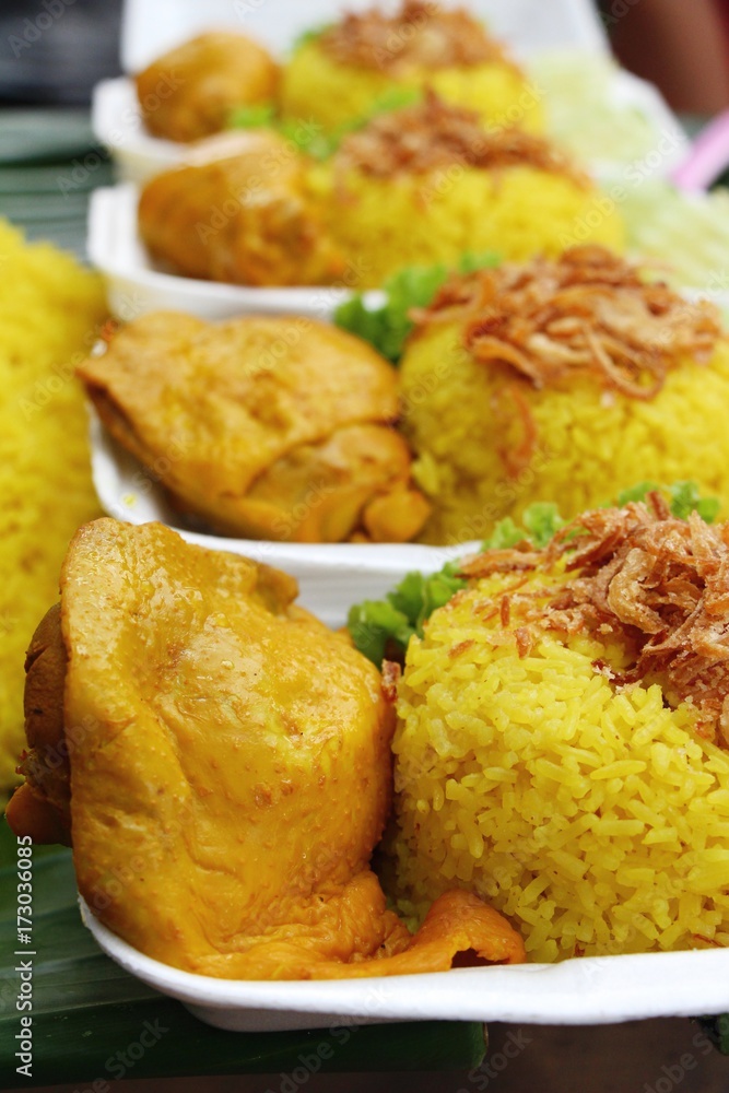 Chicken biryani with rice delicious and sauce Chicken biryani with rice delicious and sauce