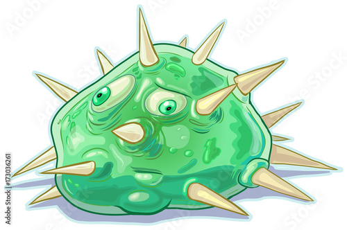 Vector Cartoon Slime Blob Creature or Monster with Spikes