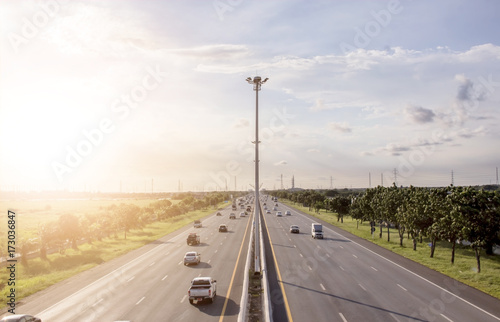 Sunlight on the highway