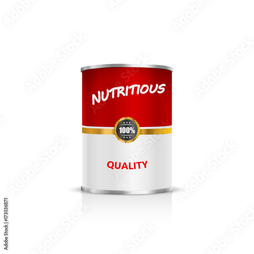 Metal can on a white background. Vector Illustration