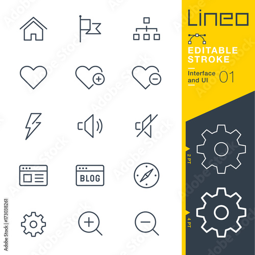 Lineo Editable Stroke - Interface and UI line icons
Vector Icons - Adjust stroke weight - Expand to any size - Change to any colour