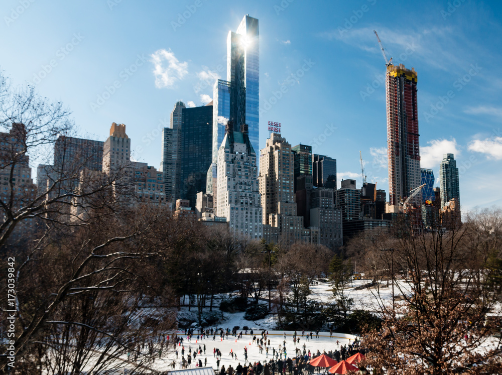 Central Park Ice Rink (New York City) in the snow