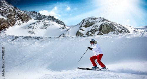 skier and winter time 