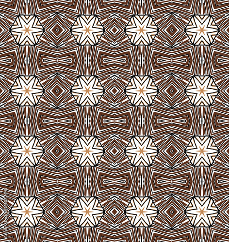 Seamless striped vector pattern. Vintage colored decorative repainting background with tribal and ethnic motifs. Abstract geometric roughly hatched shapes colored with hand drawn brush stokes.